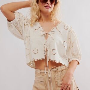 Free People June Top in Ecru